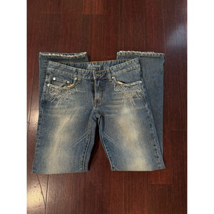 Marciano Rhinestone Studded Size 27 Womans Blue Jeans